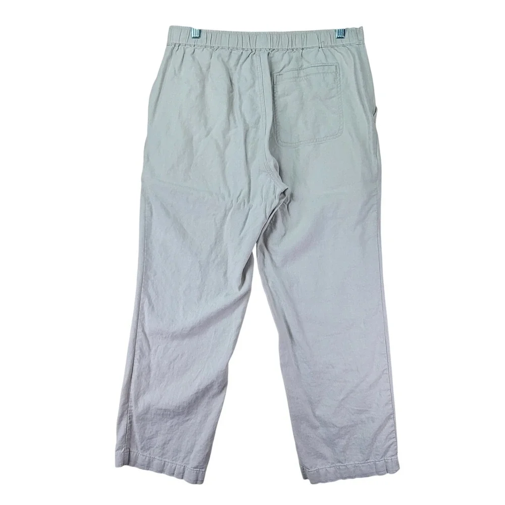Cubavera Linen Blend Pants Mens 31x26 Beige Good Casual Drawstring Flat Front